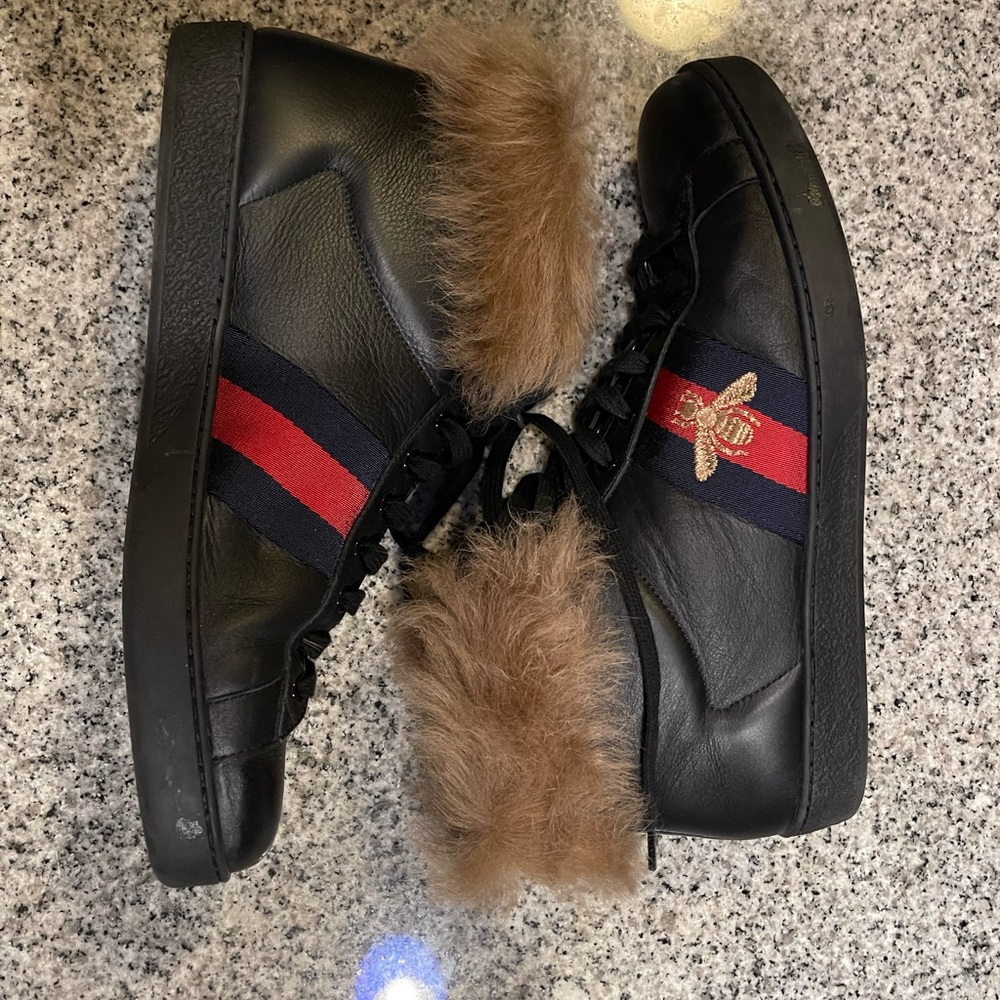 GUCCI FUR HIGH TOP ACE